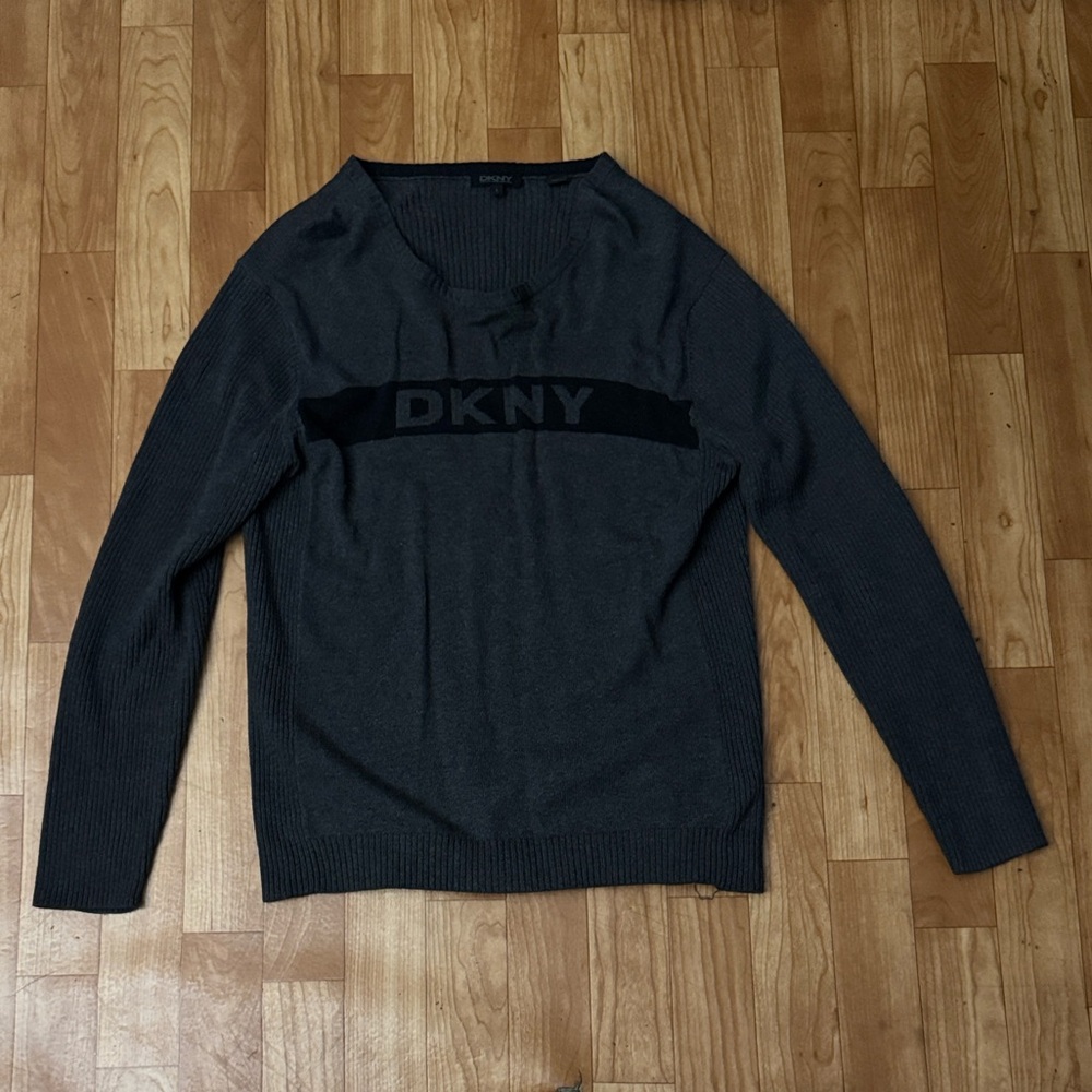 DKNY Men's Charcoal Crewneck Sweater